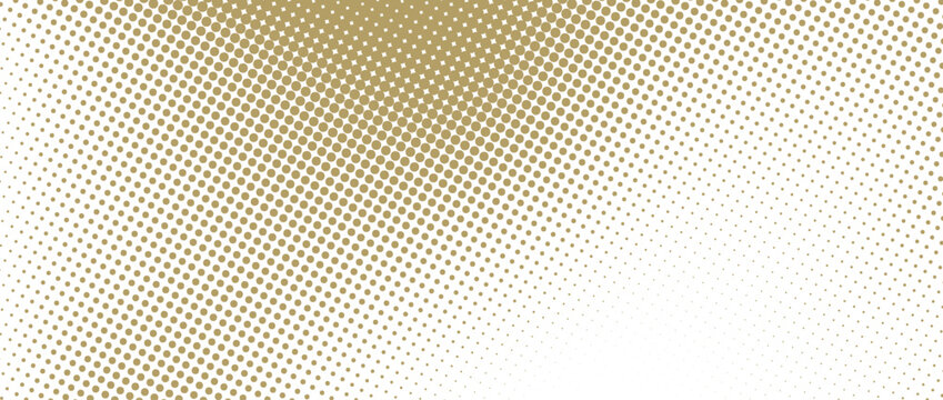 Beige color halftone grain texture. Faded dotted gradient pattern background. Pixelated cartoon overlay backdrop. Raster comic pop art gradation wallpaper. Vanishing khaki wavy noise cover. Vector