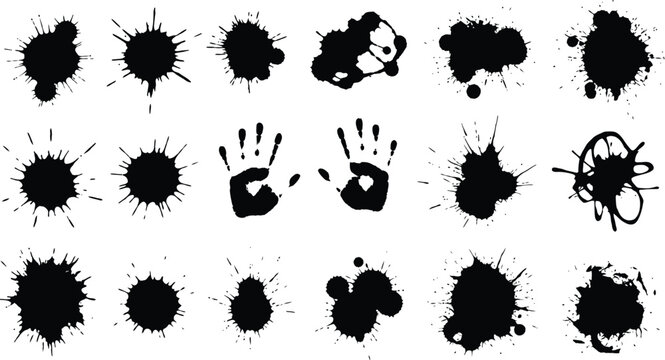 Inkblot patterns and handprint collection