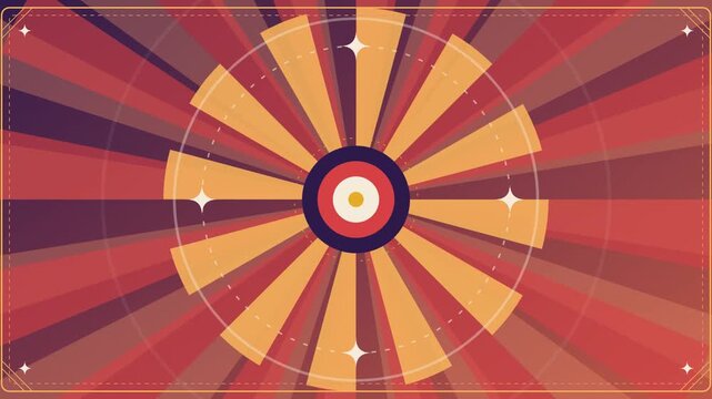 Dynamic abstract radial burst animation with energetic color scheme and sparkling highlights perfect for vibrant festive backgrounds or engaging