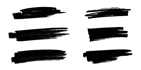 Set of brush paint stroke texture swatch Hand painted background Ink scribble dab clipart Paint smudge for tags and stamps design, beauty fashion poster