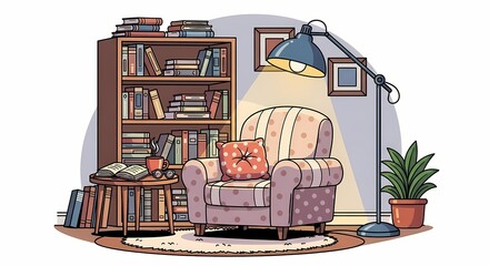 Obraz premium Cozy reading nook with armchair