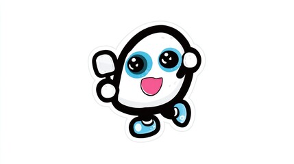 Obraz premium Cartoon character illustration cheerful design with bold outlines and colors