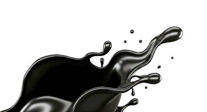 Black liquid splash