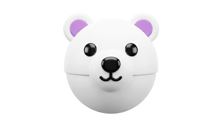 Fototapeta premium Cute 3D Polar Bear Head Icon