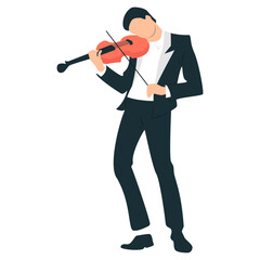 Musician Playing Violin Illustration © Mugu Design