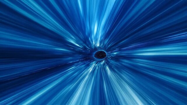 Abstract light trails with blue and purple gradient in digital space