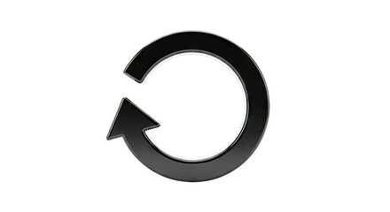 Glossy black circular arrow icon