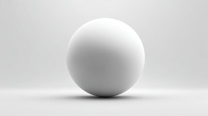 Simple White Sphere on Neutral Background for Minimalistic Design