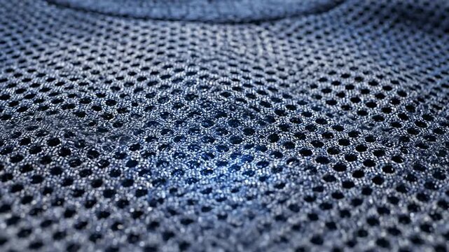 Close-up of a metallic mesh surface.