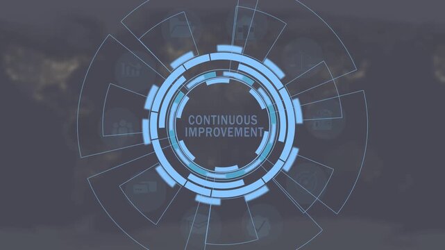 Data driven decision concept with blue hexagons and on dark background business technology