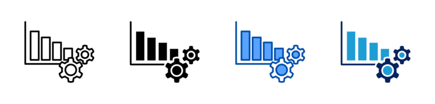 control chart icon set multiple style collection