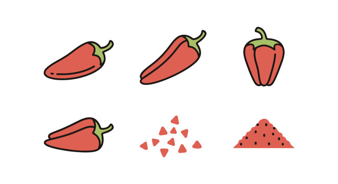 Aleppo Pepper Line art vector creative fluid abstract color