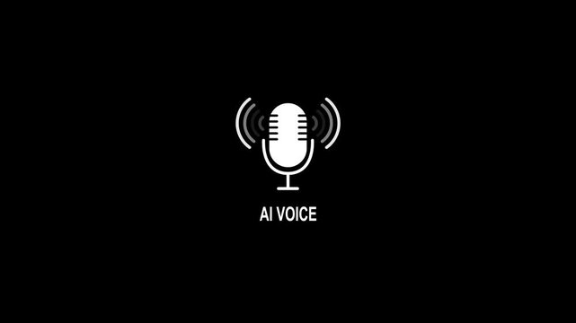 AI Voice Microphone with Sound Waves Artificial Intelligence Concept