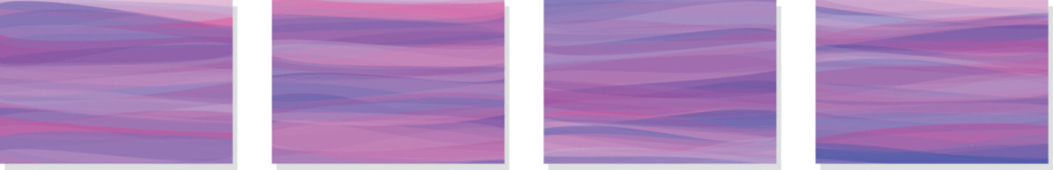 Obraz premium 幻想的な寒色の波の抽象的な曲線グラデーション背景セット