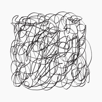Abstract chaotic black lines artwork element vector