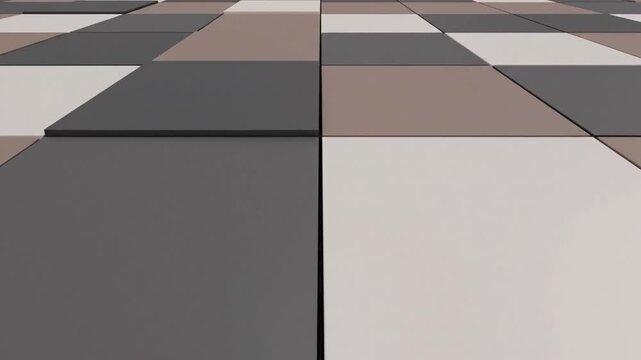 Abstract tiled surface moving, neutral colors, seamless geometric pattern background