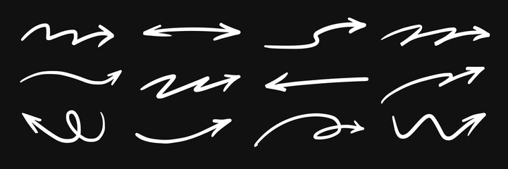 Dynamic white arrows on black element vector