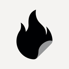 Obraz premium Black flame icon silhouette design element vector
