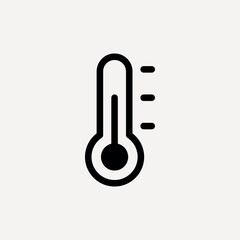 Minimalist thermometer temperature icon, weather vector