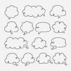 Obraz premium Hand-drawn speech bubble collection vector