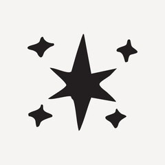 Obraz premium Minimalist black star illustration vector element