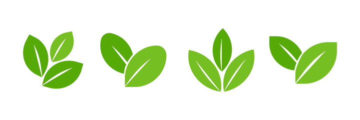 Green leaf vector icons collection