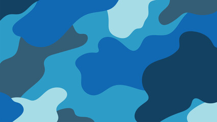 Abstract blue camouflage pattern vector, desktop wallpaper © Rawpixel.com