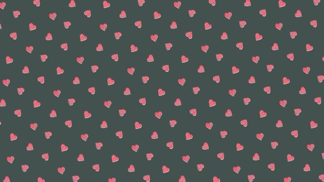 Red Scribble Hearts Pattern Seamless Background Romantic Love Valentine Day Concept