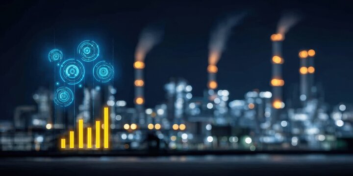 We measure the factory emission on a graph, where monitoring and analysis eventually yield an efficiency improvement score.