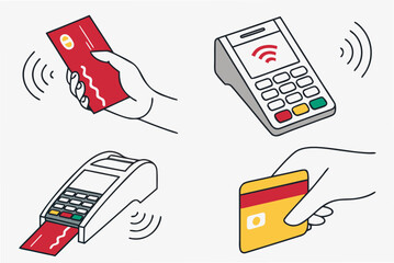 Contactless payment methods with credit cards and terminal wireless payment mobile payment
