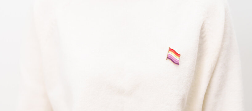 International Lesbian October Day, Lesbian Visibility April Day and Happy Pride June month and LGBTQIA with flag Brooch pin for LGBTQ, Marriage Equality Law, Pansexual, Demisexual and transgender