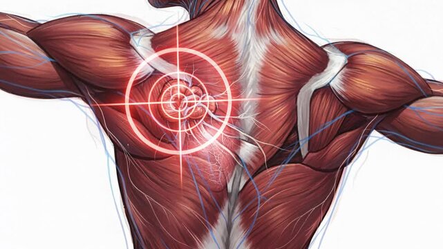 Detailed Medical Illustration of Human Shoulder Pain 