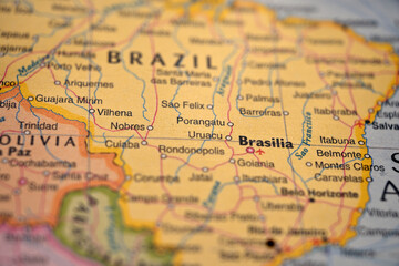 Porangatu Brazil &ndash; Defocused World Map Location