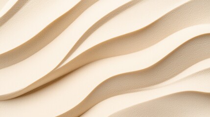 Obraz premium A smooth beige sandstone surface, warm lighting, copy space on the left,