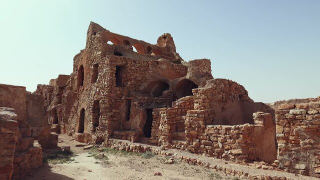 Ksar Beni Barka. One of the largest Ksar in the country. Region of Tataouine. Tunisia. High quality 4k footage