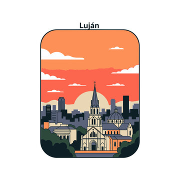 Luj&aacute;n Argentina Skyline Vector vector illustration