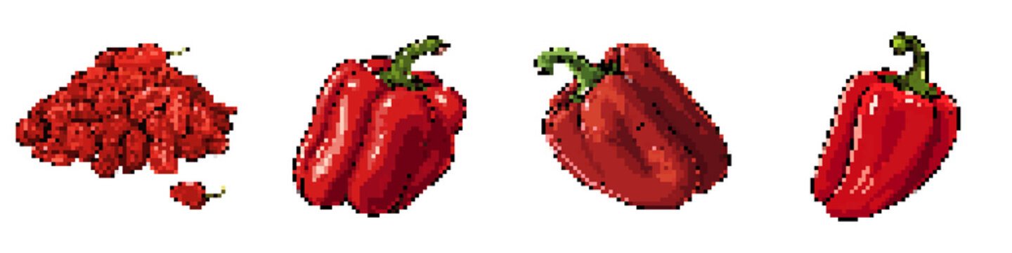 Aleppo pixel icon set. retro, pixelated 2d graphics for games and apps