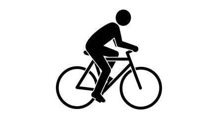Obraz premium Person Riding a Bicycle Silhouette Icon.