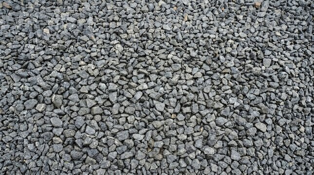 Close-up texture of a pile of dark grey gravel stones.