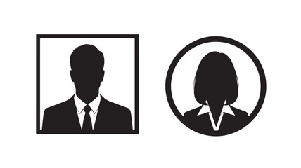 Plakat Two silhouetted business people icons one man and one woman