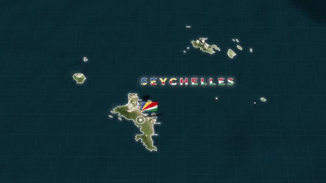 Seychelles Map With Flag Animation