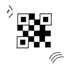 手描きのかわいいQRコードアイコン © 瞳 岡田