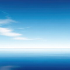 Obraz premium A boundless expanse of blue and white, depicting a calm ocean meeting a clear sky in a seamless, unending view, pure, serene, future
