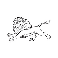 Obraz premium Roaring Lion Illustration: A bold illustration of a majestic lion in a dynamic pose, exuding strength and confidence with its flowing mane and focused expression.