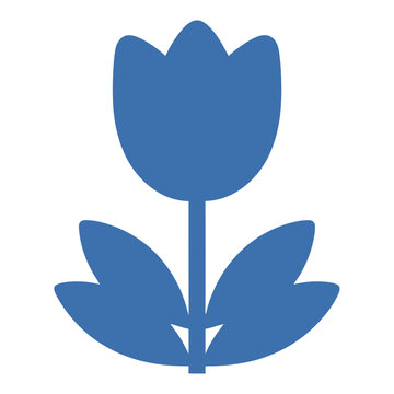 Blue Tulip Vector Icon