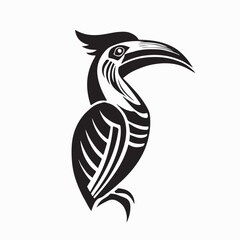 Fototapeta premium Creative Hornbill Bird Logo Vector Wildlife Identity Isolated White Background