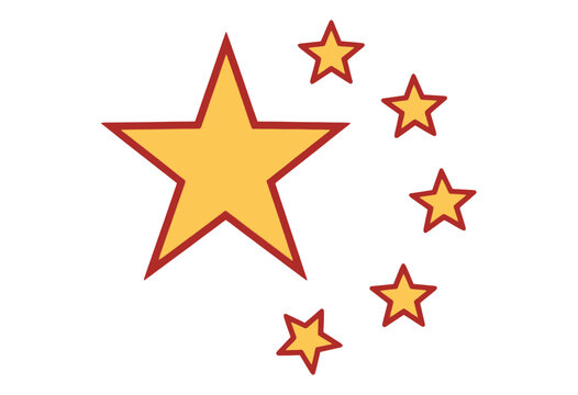 Five Star Cluster Outline UI Icon