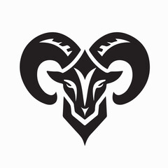 Fototapeta premium Creative Ram Head Logo Vector Modern Zodiac Sign Identity Isolated White
