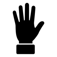 Fototapeta premium Open Palm Hand Outline Line Icon