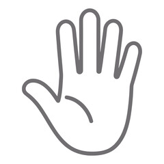 Obraz premium Open Palm Hand Outline UI Icon